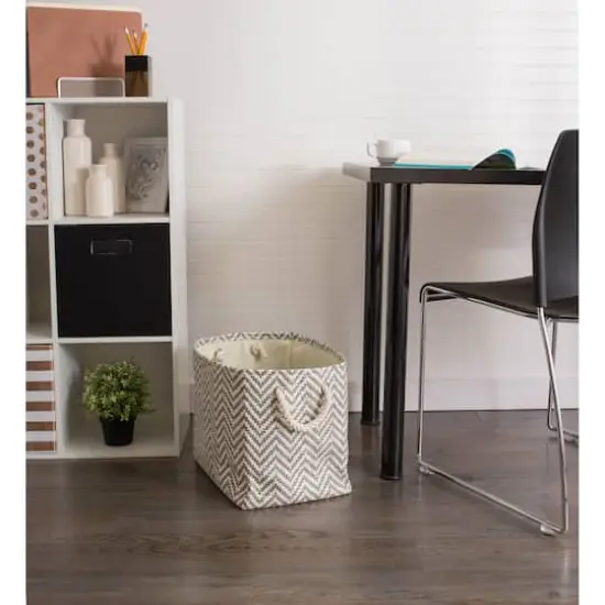 DII&reg; Large Stone Chevron Rectangle Woven Paper Basket {3}