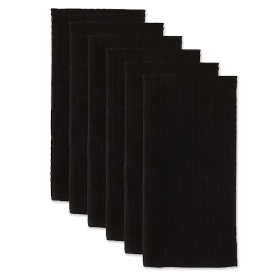 DII&reg; Black Recycled Cotton Waffle Dish Towels, 6ct. {4}
