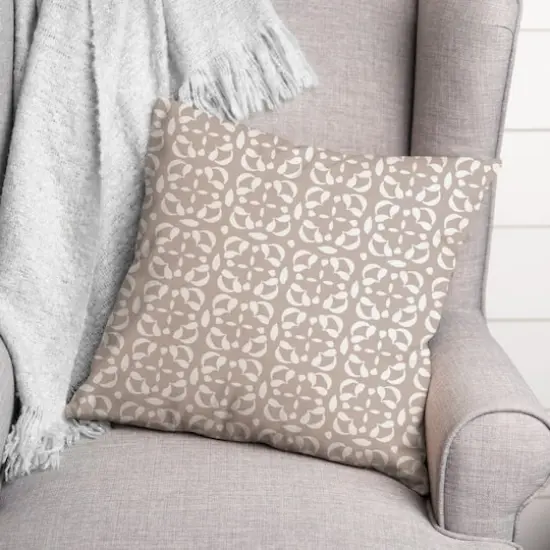 Intricate Circle Stack Throw Pillow Tan {4}