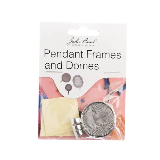 John Bead 28mm Antique Silver Round Pendant Frames, 3ct. {3}