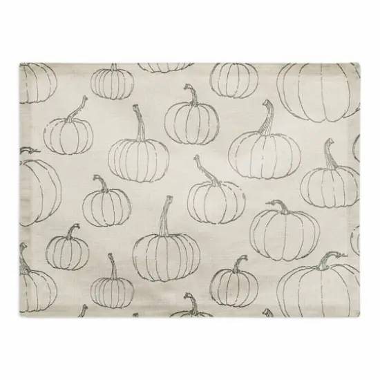 White Pumpkin Pattern Cotton Twill Placemat {1}