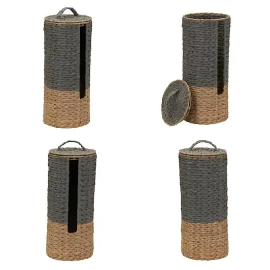 Household Essentials Wicker Bathroom Accessories Set Gray {11}