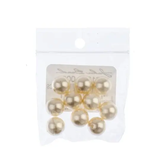 Preciosa Maxima 10mm Glass Nacre Pearls, 10ct. Light Creamrose {3}