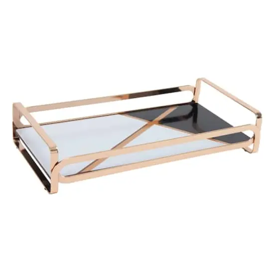 Home Details 14" Gold Color Block Vanity Tray {1}