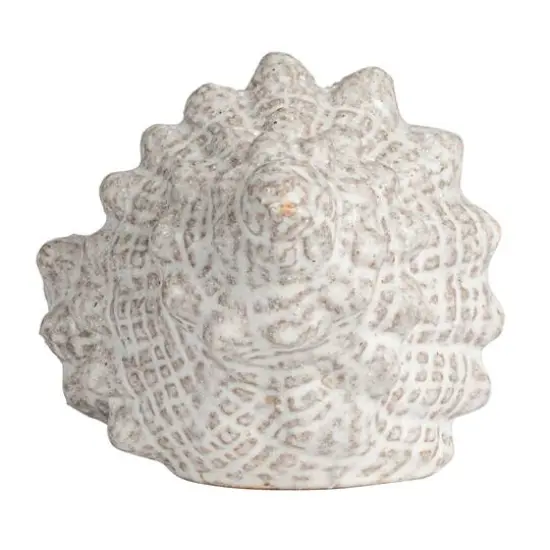 Hello Honey&reg; 10.25" White Reactive Glaze Conch Shell Stoneware Tabletop D&eacute;cor {9}