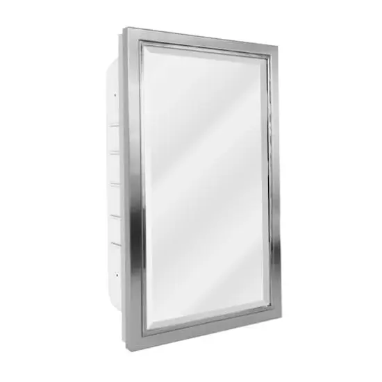 Head West Brushed Nickel & Chrome Recessed Mirrored Medicine Cabinet {1}