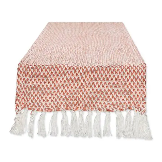 DII&reg; 108" Woven Fringed Table Runner Barn Red {2}