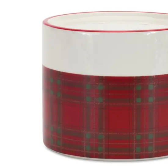Ceramic Plaid Candle Holder Set, 3.5" & 4" {3}