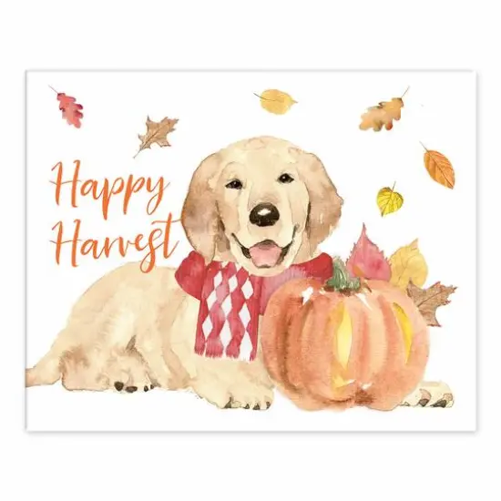 Happy Harvest Dog Tabletop Canvas {1}