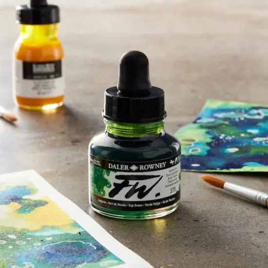 Daler-Rowney&reg; FW Acrylic Artists' Ink Sap Green {3}