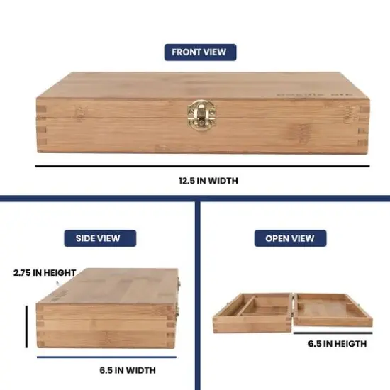 Pacific Arc 13" x 8" Bamboo Paint Box with Palette & 4 Compartments {6}