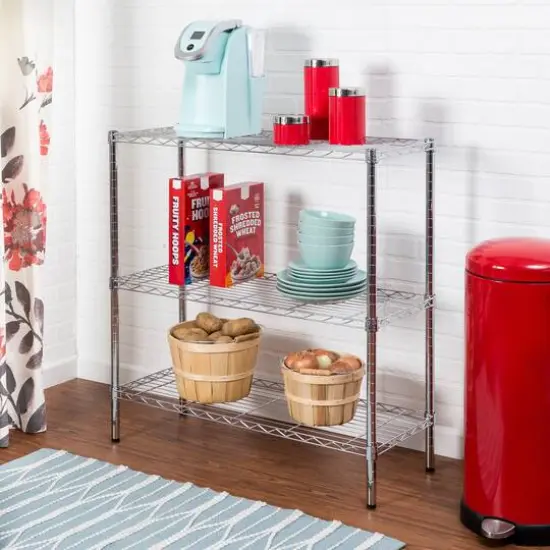Honey Can Do Chrome 3-Tier Heavy-Duty Adjustable Shelf Storage Unit {3}
