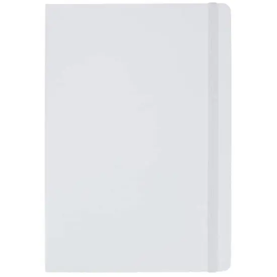 JAM Paper Large Hardcover Notebook with Elastic Band White {1}