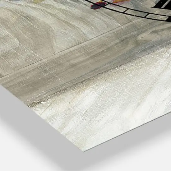 Designart 'Rustic Florals White Lodge Multipanel Wall Clock {4}