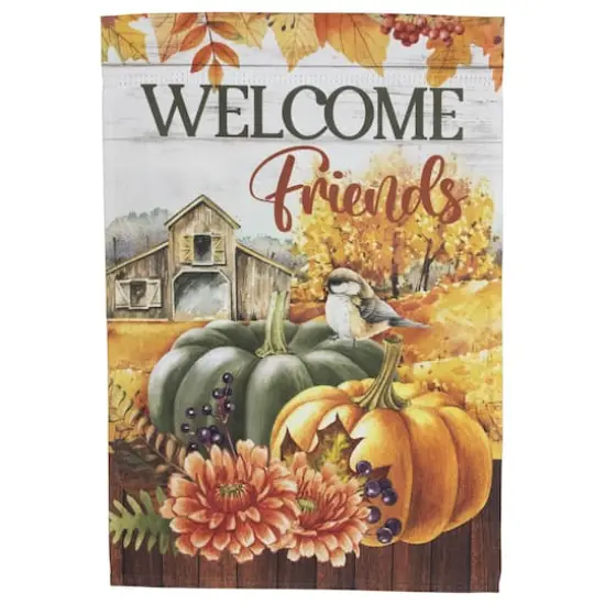 18" x 12.5" Welcome Friends Fall Harvest Outdoor Garden Flag {4}