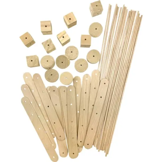 Teacher Created Resources STEM Basics: Wood Construction Kit, 3 Packs of 66 {3}