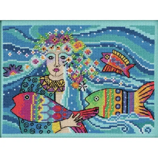Mill Hill&reg; Laurel Burch&trade; Ocean Goddess Beaded Counted Cross Stitch Kit {1}