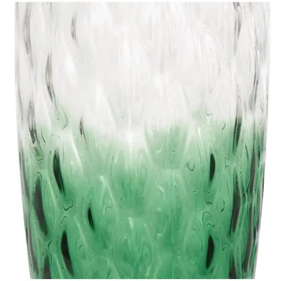 24" Green Ombre Handmade Glass Vase {6}