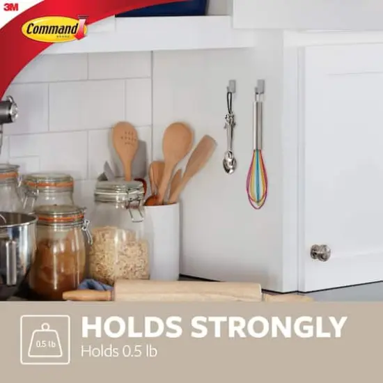 Command&trade; Small Decorative Metal Hooks, Stainless Steel {9}
