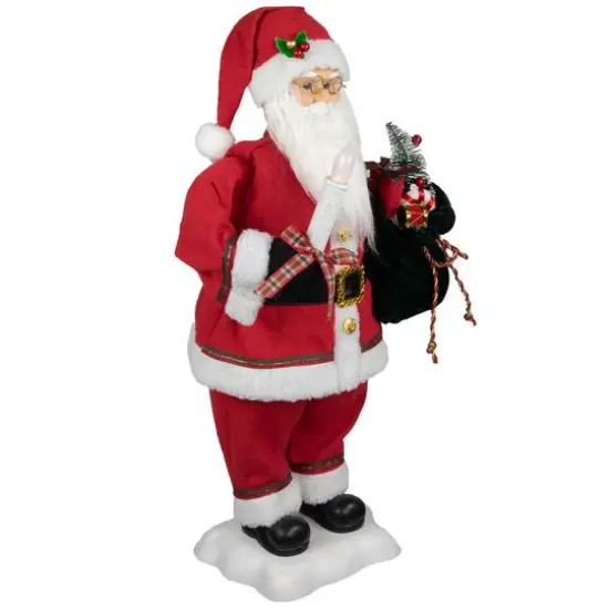 24" Animated Santa Claus with Lighted Candle Musical Christmas Figure {11}