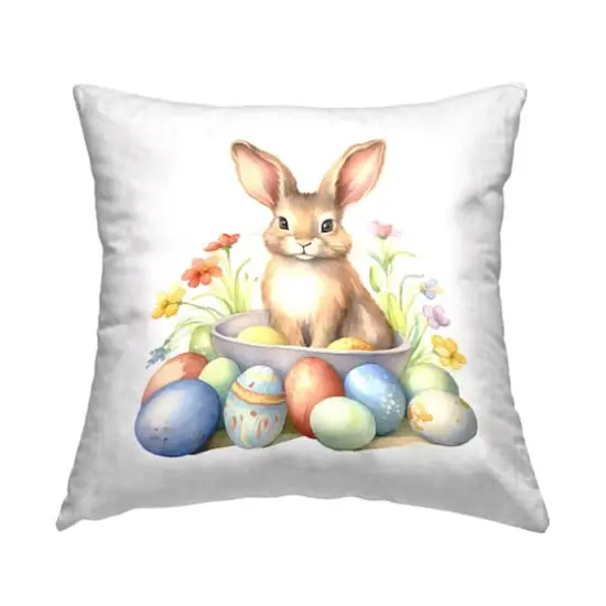 Stupell Industries Easter Bunny & Eggs Decorative Printed Throw Pillow {1}