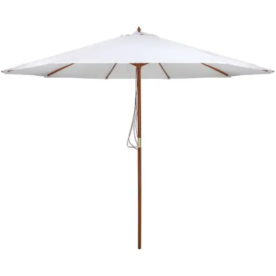 8.5ft. Outdoor Patio Market Umbrella with Wooden Pole Off White {1}