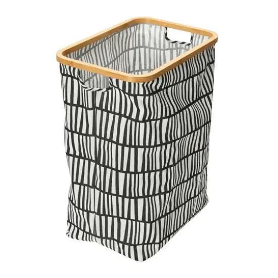 Household Essentials Krush Bamboo Rimmed Hamper (Rectangular, Black) {1}