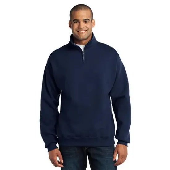 JERZEES&reg; NuBlend&reg; 1/4-Zip Cadet Collar Sweatshirt Navy {4}