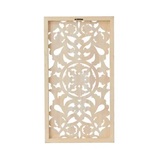Brown Wood Bohemian Floral Wall Decor 37" x 17" x 2" {5}