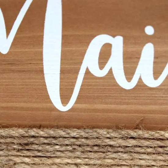 Elegant Designs Mail Script Mail Holder with Handles White/Natural Wood {8}