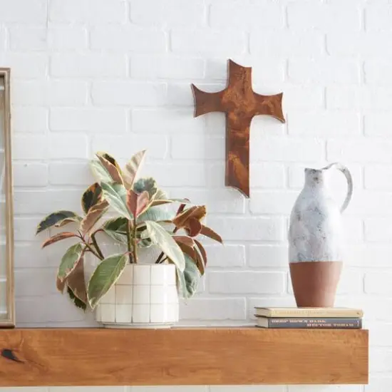 Brown Teak Wood Eclectic Style Wall Decor 14" x 10" x 1" {8}