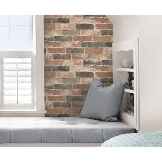 NuWallpaper Newport Reclaimed Brick Peel & Stick Wallpaper {7}