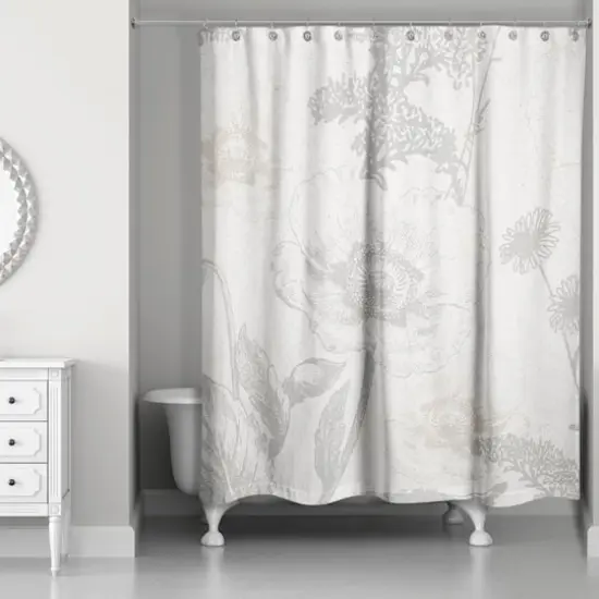 Soft Muted Florals Shower Curtain {3}