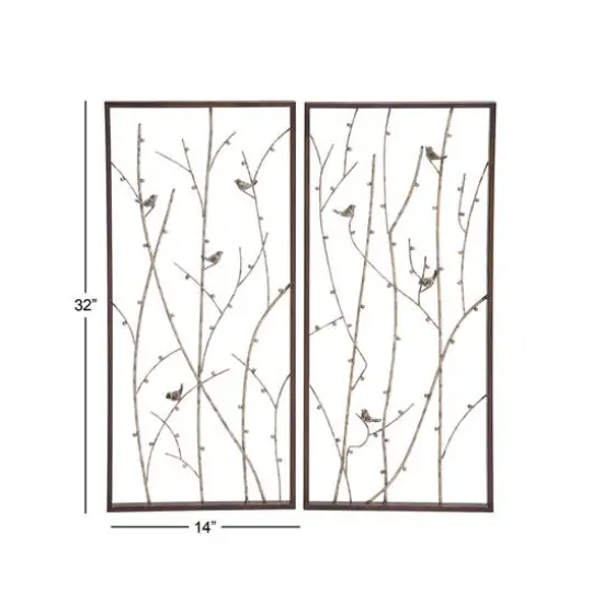 Set of 2 Black Metal Farmhouse Wall Decor, 14" x 32" {7}