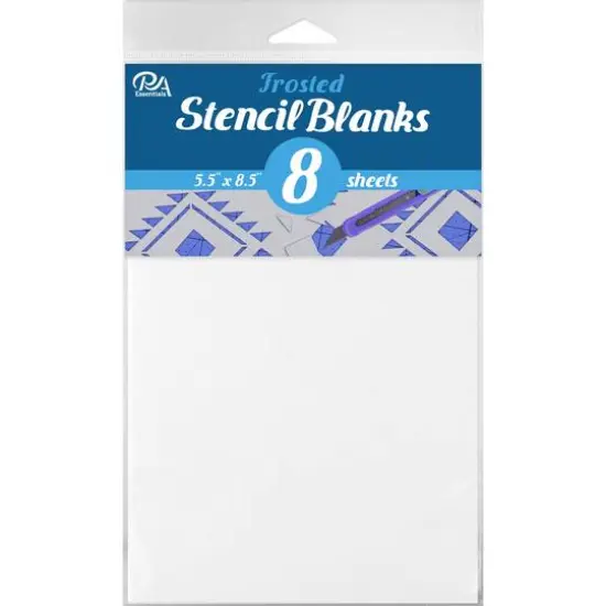 PA Essentials 5.5'' x 8.5'' Frosted Uncut Blank Stencil, 8ct. {1}