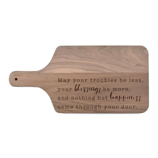 8" x 17" Blessings Be More Walnut Paddle Cutting Board {1}
