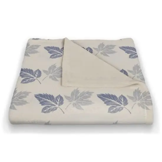 Blue Leaves Coral Fleece Blanket {3}