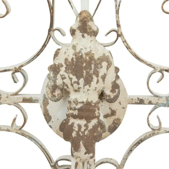 White Iron French Country Wall Sconce, 24" x 17" x 5" {5}