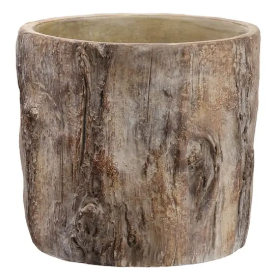 11" Hollow Log Cement Planter {1}