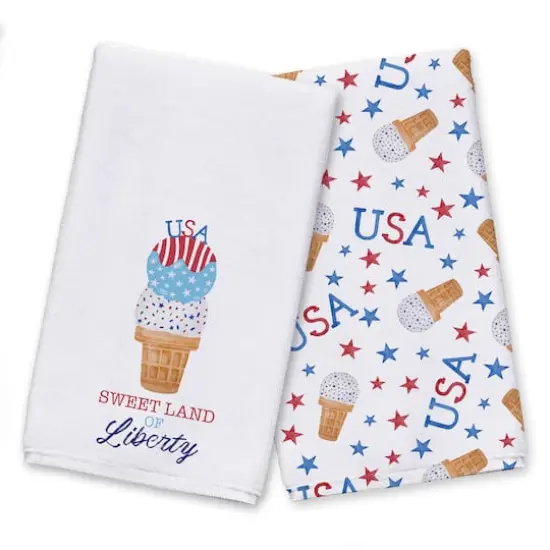 Sweet Land of Liberty Ice Cream Tea Towel Set {1}