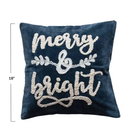 Hello Honey&reg; Navy & White Merry & Bright Cotton Velvet Throw Pillow {5}