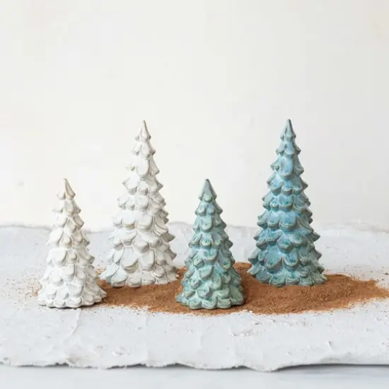 Hello Honey® 7.5" Green Compact Stoneware Tree with Reactive Glaze {3}