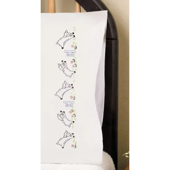 Tobin Prancing Sheep Stamped For Embroidery Pillowcase Set {1}