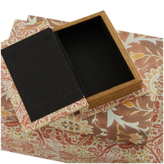 Orange Floral Faux Leather Faux Book Box Set {5}