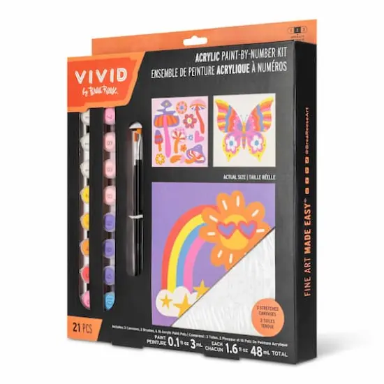 VIVID by Brea Reese&reg; Retro Squares Acrylic Paint-by-Number Kit {7}