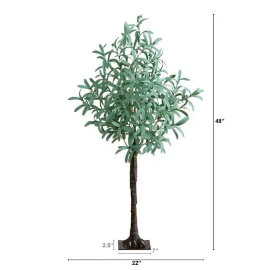 4ft. Pre-Lit Artificial Olive Tree with Warm White LED Lights {7}