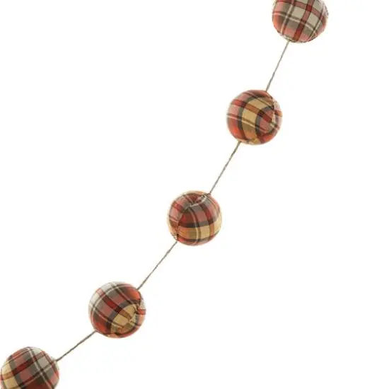 Glitzhome&reg; 78.75" Fall Plaid Balls Garland {6}