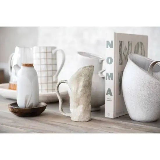 Hello Honey® 12oz. Green Reactive Glaze Organic Shaped Stoneware Pitcher {5}