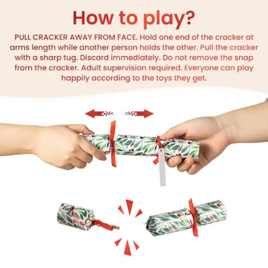 Glitzhome&reg; 10" Christmas Holy Leaves Party Cracker with Gift Contents, 8ct. {8}