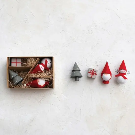 Hello Honey&reg; Holiday Tree, Present, Gnome & Snowman Wood D&eacute;cor Set {3}